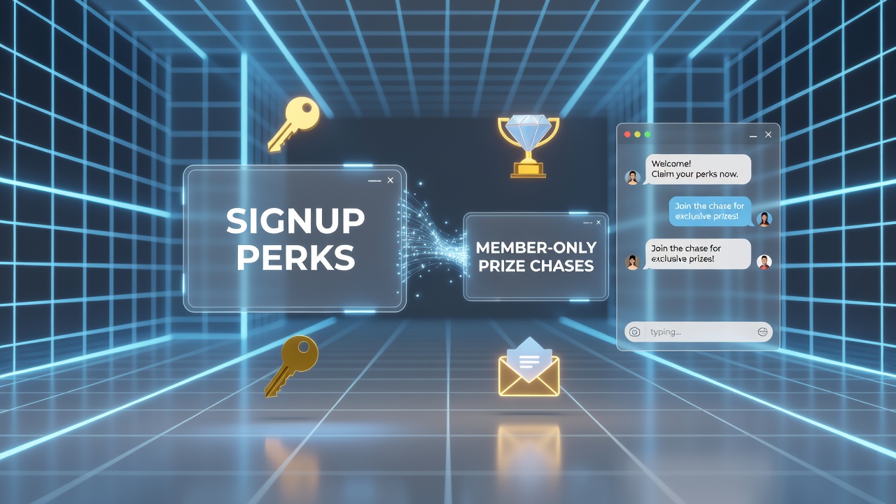 Players engaging with instant messaging features in a digital bingo hall interface to access member perks